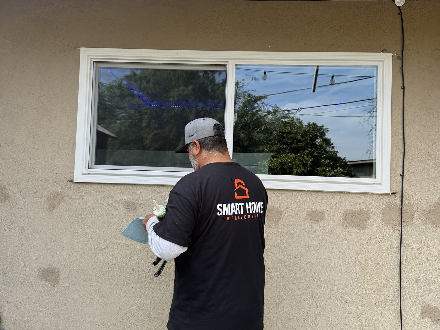 Smart Home Improvements crew member on a job in the Central Valley