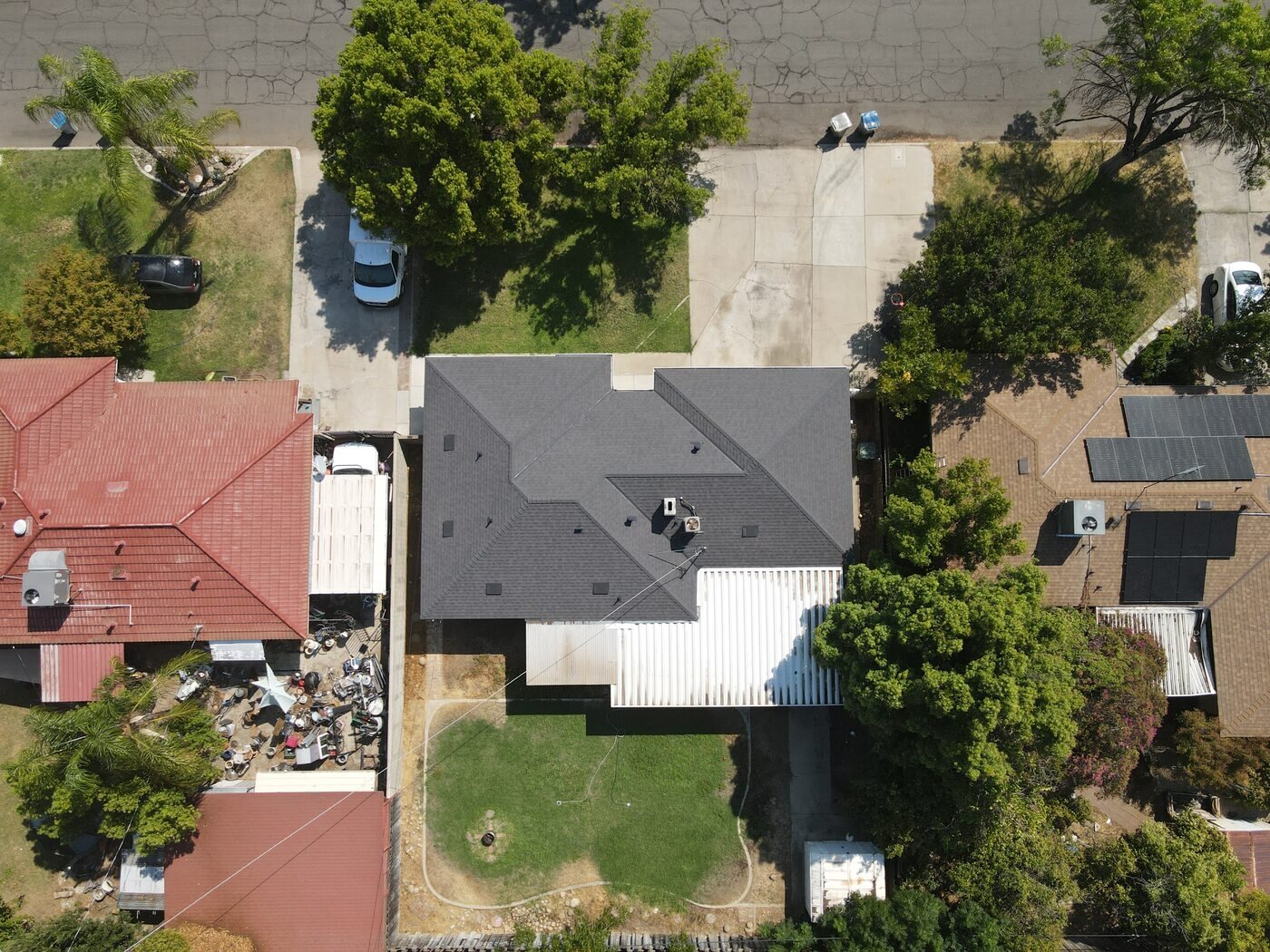 Completed shingle roof on a Central Valley home built to handle Fresno heat