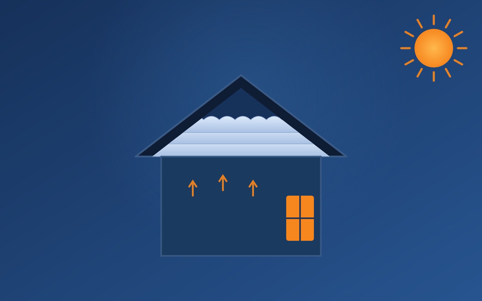 Illustration of attic insulation keeping a Central Valley home comfortable and energy efficient